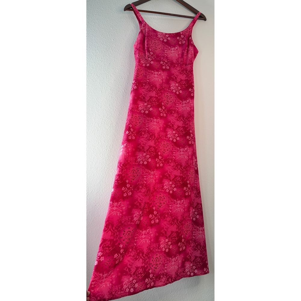 Vintage Y2K Pink Boho Floral Midi Maxi Dress Empire Waist Vaca Indie Festival